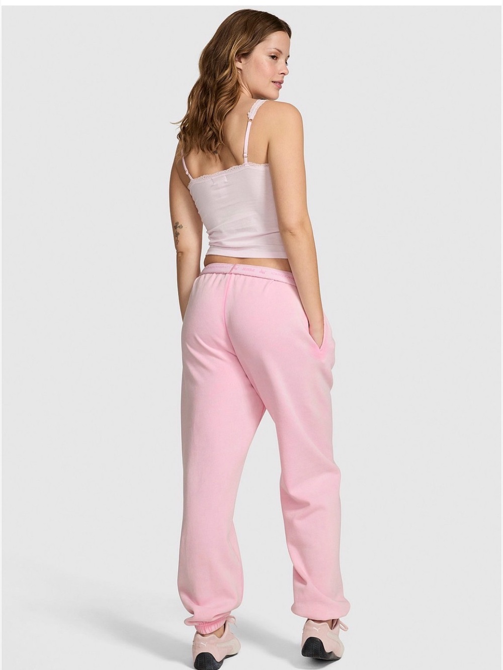 New Love Shack Fancy x PINK Fleece joggers sweatpants small lounge cozy girly - Picture 2 of 3